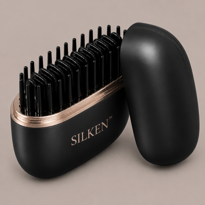 SILKEN™ pocket straightening brush, one pass, no cord