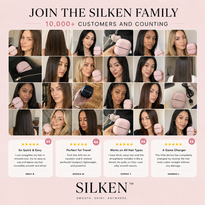 SILKEN™ pocket straightening brush, one pass, no cord